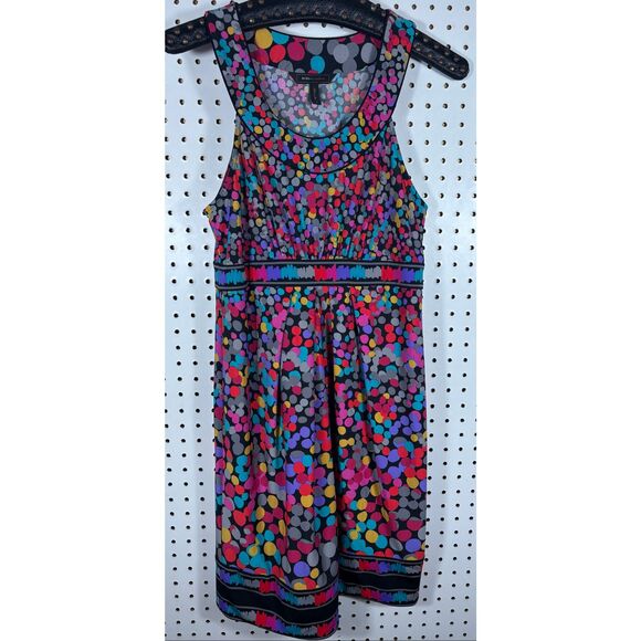 BCBG MaxAzria Dress Women Halter Knee Length Multi Color Polka Dot Stretch size - Picture 1 of 8